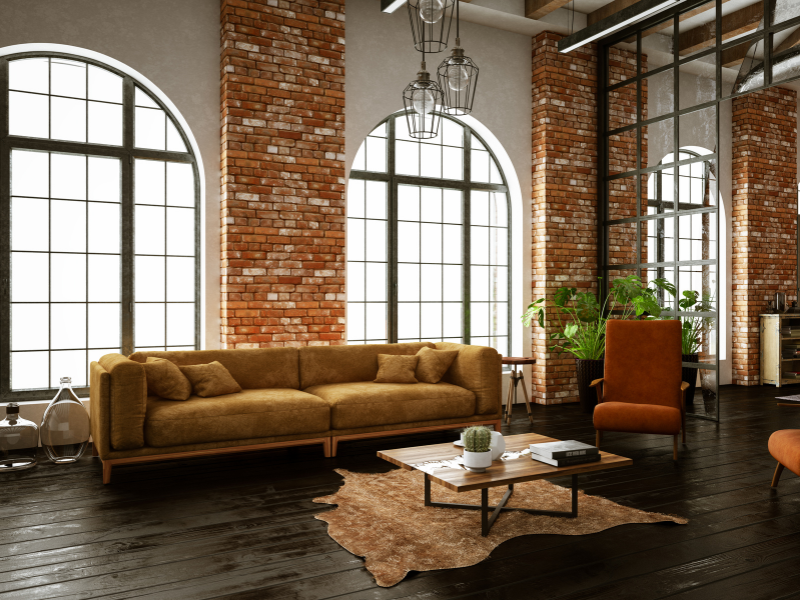 modern industrial Airbnb interior design