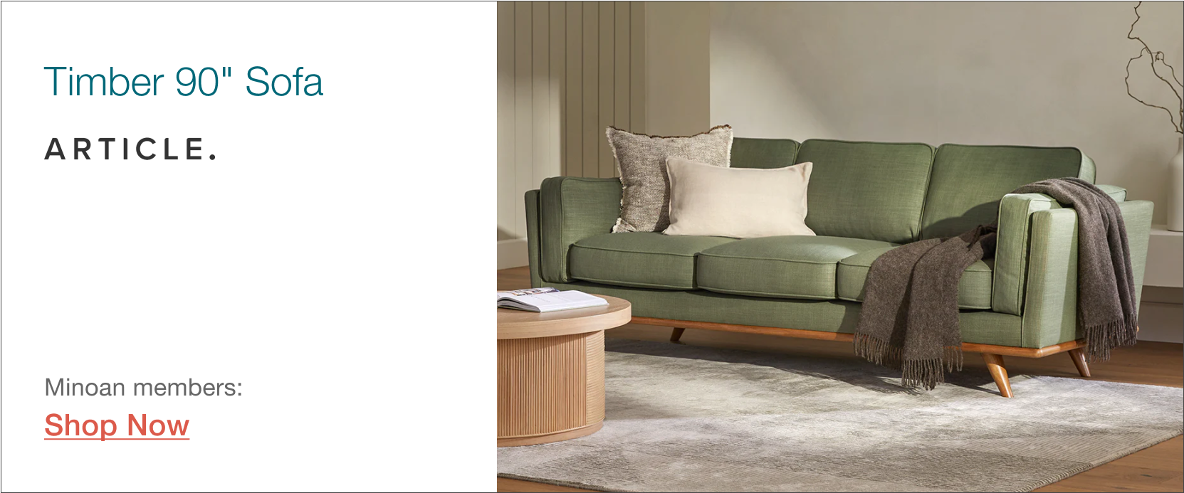 Timber sofa from Article